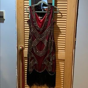 20s Style Beaded Flapper Dress